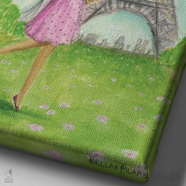 تابلو یک روز پاریسی بینقص اثر بلا پیلار - نمای نزدیک بافت بوم