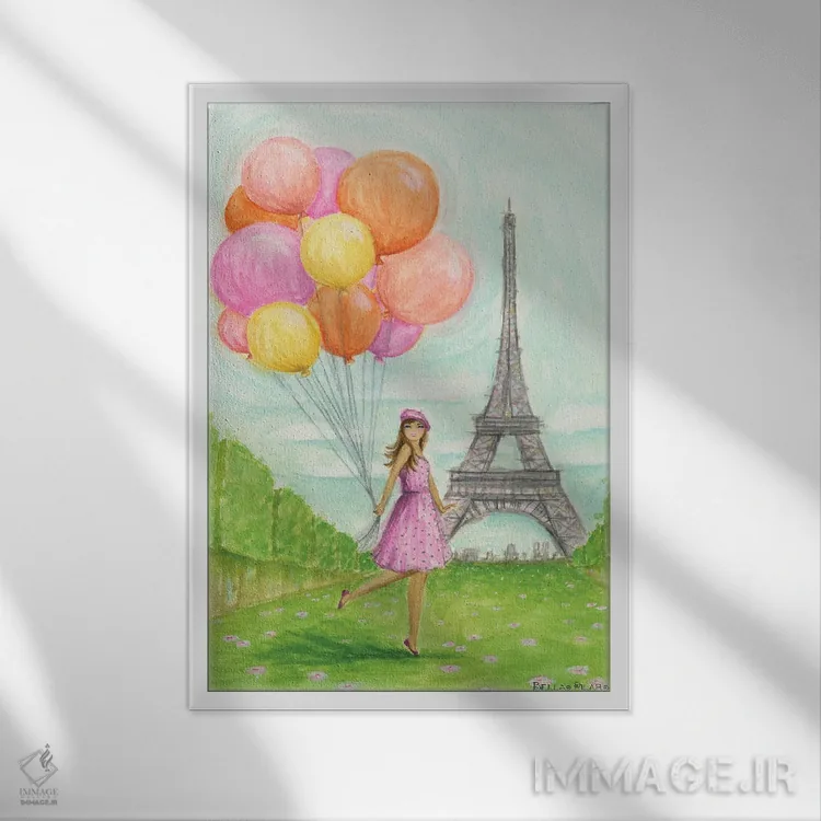 تابلو یک روز پاریسی بینقص اثر بلا پیلار - نمای قابدار سفید