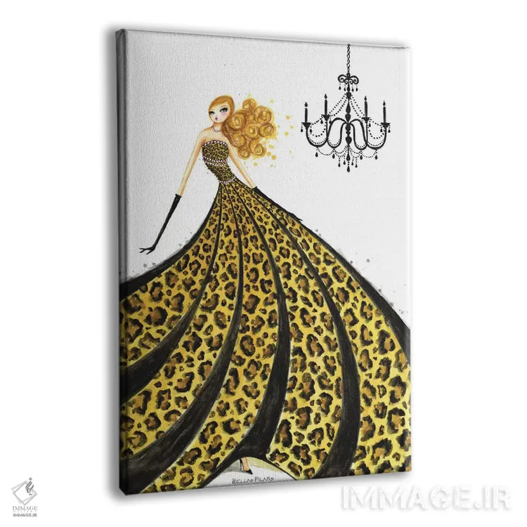 تابلو طرح پلنگی فشن دیزاین (مد لباس) اثر بلا پیلار - نمای پرسپکتیو محصول