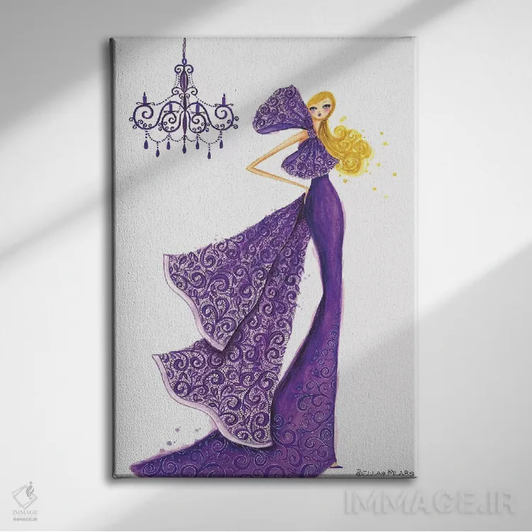 تابلو تور فشن دیزاین (مد لباس) اثر بلا پیلار - نمای روبهرو روی دیوار