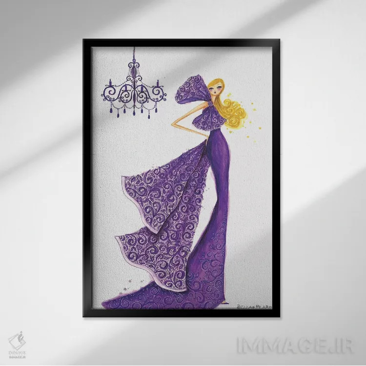 تابلو تور فشن دیزاین (مد لباس) اثر بلا پیلار - نمای قابدار مشکی