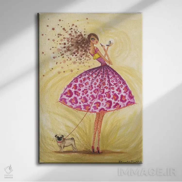 تابلو بوسهزدنی اثر بلا پیلار - نمای روبهرو روی دیوار