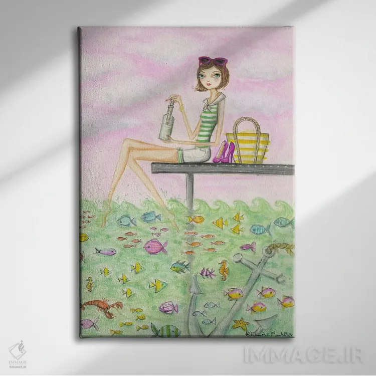 تابلو آهای پیام مدلین اثر بلا پیلار - نمای روبهرو روی دیوار