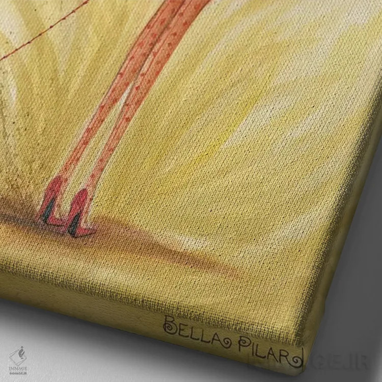 تابلو بوسهزدنی اثر بلا پیلار - نمای نزدیک بافت بوم