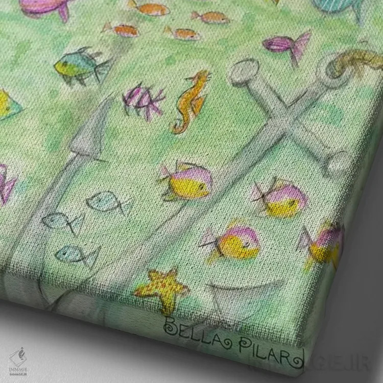 تابلو آهای پیام مدلین اثر بلا پیلار - نمای نزدیک بافت بوم