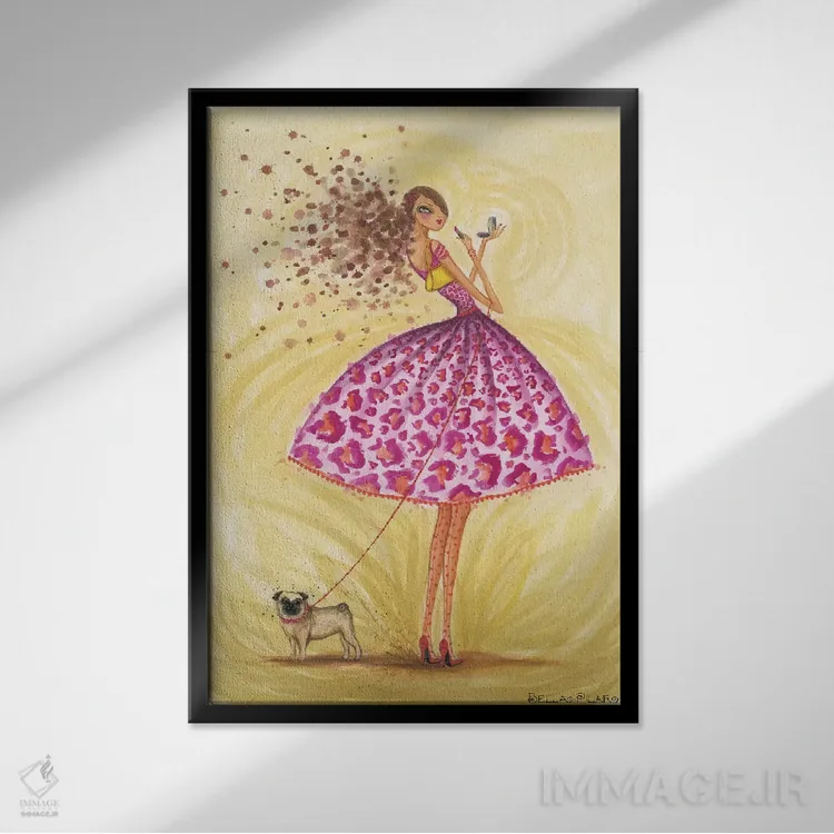 تابلو بوسهزدنی اثر بلا پیلار - نمای قابدار مشکی