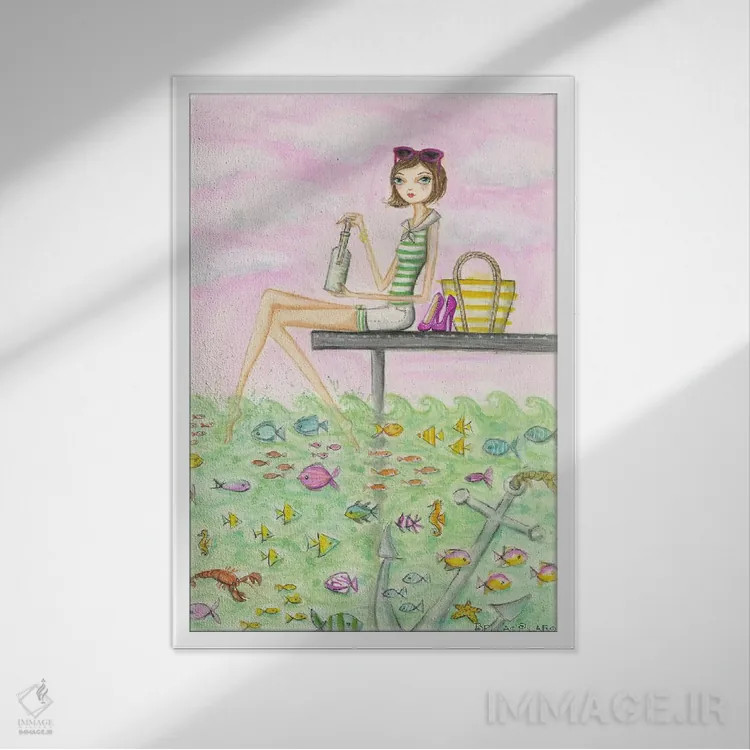 تابلو آهای پیام مدلین اثر بلا پیلار - نمای قابدار سفید