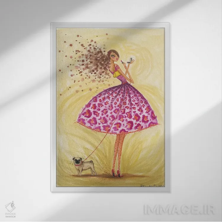 تابلو بوسهزدنی اثر بلا پیلار - نمای قابدار سفید