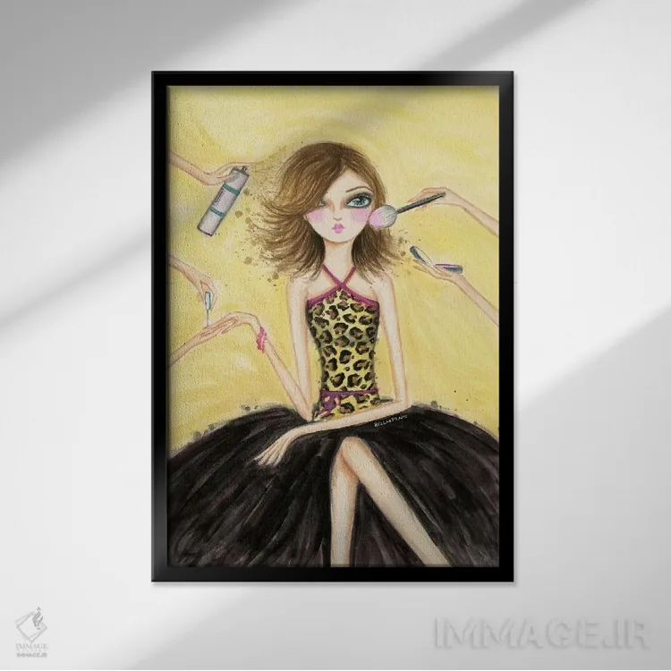 تابلو به خودت برس اثر بلا پیلار - نمای قابدار مشکی