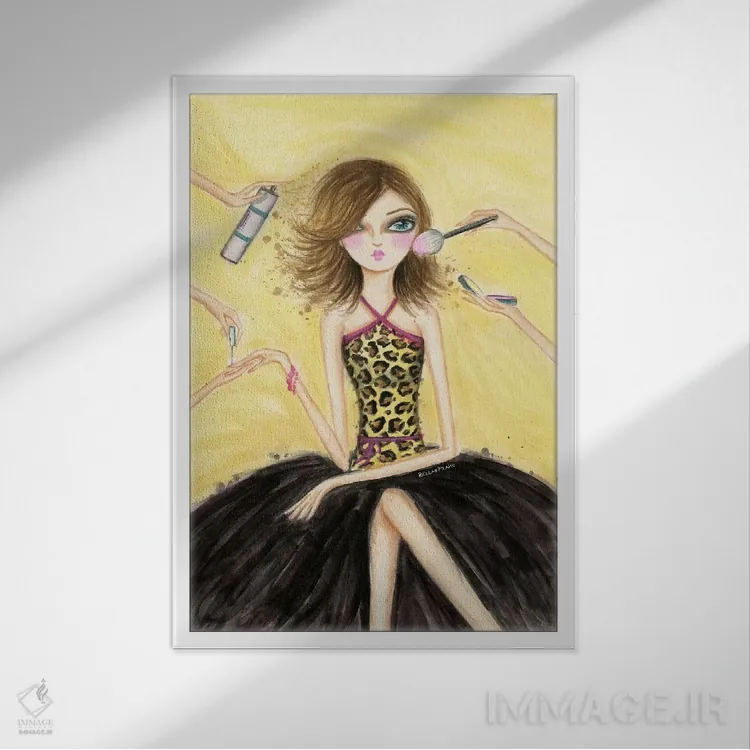 تابلو به خودت برس اثر بلا پیلار - نمای قابدار سفید