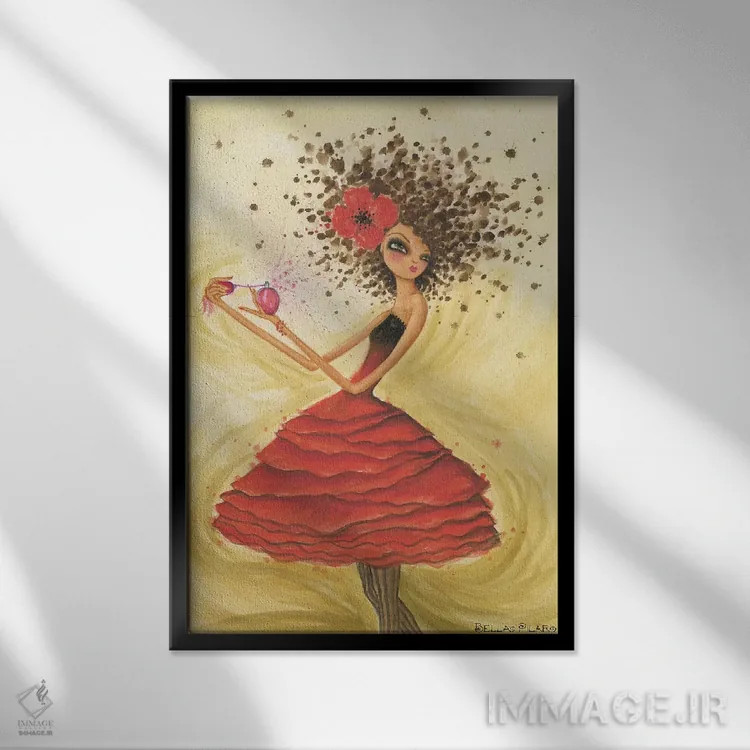 تابلو عطر اثر بلا پیلار - نمای قابدار مشکی