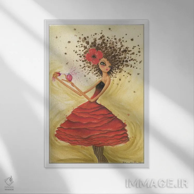 تابلو عطر اثر بلا پیلار - نمای قابدار سفید