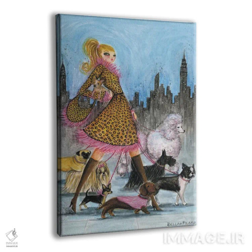 تابلو کسی که سگگردانی میکند اثر بلا پیلار - نمای پرسپکتیو محصول