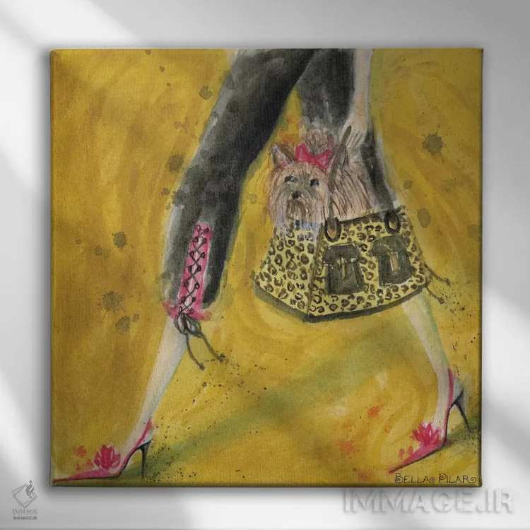 تابلو یورکی (نژاد سگ) اثر بلا پیلار - نمای روبهرو روی دیوار