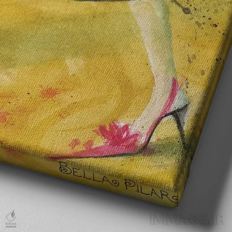 تابلو یورکی (نژاد سگ) اثر بلا پیلار - نمای نزدیک بافت بوم