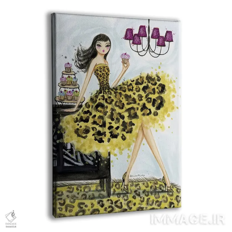 تابلو کاپکیک پلنگی (طرح) اثر بلا پیلار - نمای پرسپکتیو محصول