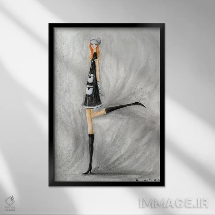 تابلو دختر جیمز باند (سینما) اثر بلا پیلار - نمای قابدار مشکی