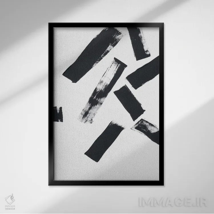 تابلو توقف زمان یک اثر برانوین بیکر - نمای قابدار مشکی