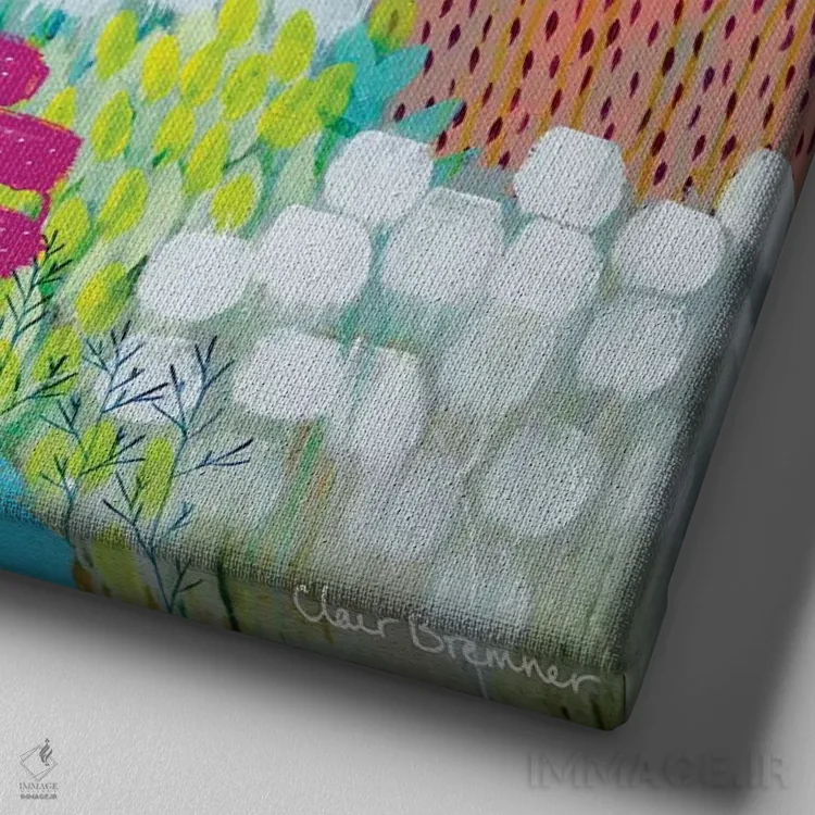 تابلو شادی اثر کلر برمنر - نمای نزدیک بافت بوم