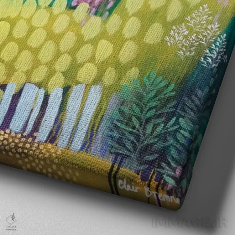 تابلو درهٔ لیکربرد اثر کلر برمنر - نمای نزدیک بافت بوم