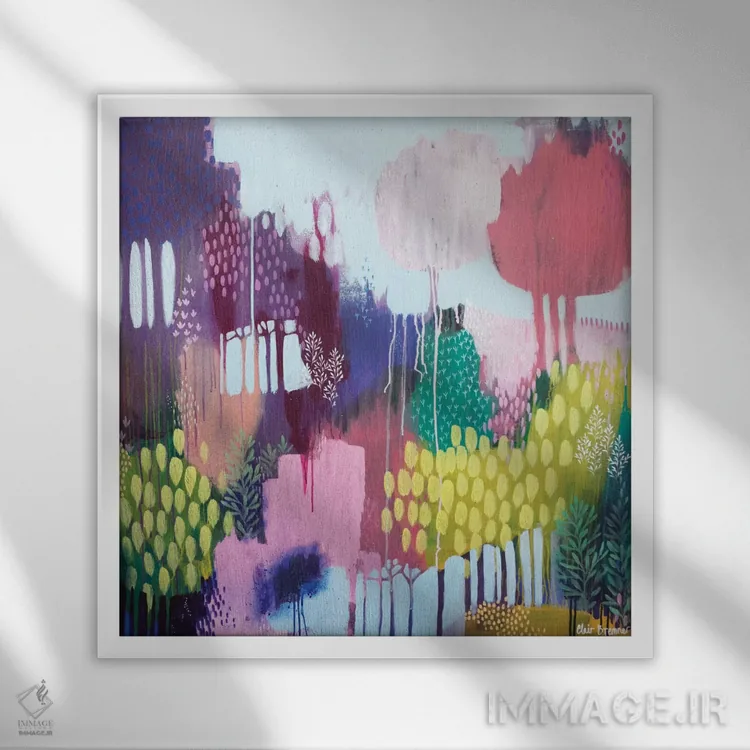 تابلو درهٔ لیکربرد اثر کلر برمنر - نمای قابدار سفید