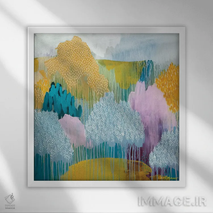 تابلو چمنزار پنهان اثر کلر برمنر - نمای قابدار سفید