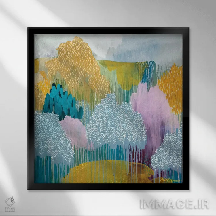 تابلو چمنزار پنهان اثر کلر برمنر - نمای قابدار مشکی