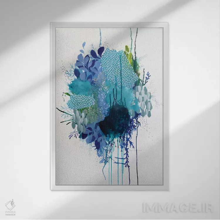 تابلو مطالعهٔ تصویری گلها (۲) اثر کلر برمنر - نمای قابدار سفید