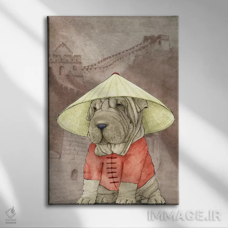 تابلو شارپی با دیوار چین اثر باروف - نمای روبهرو روی دیوار