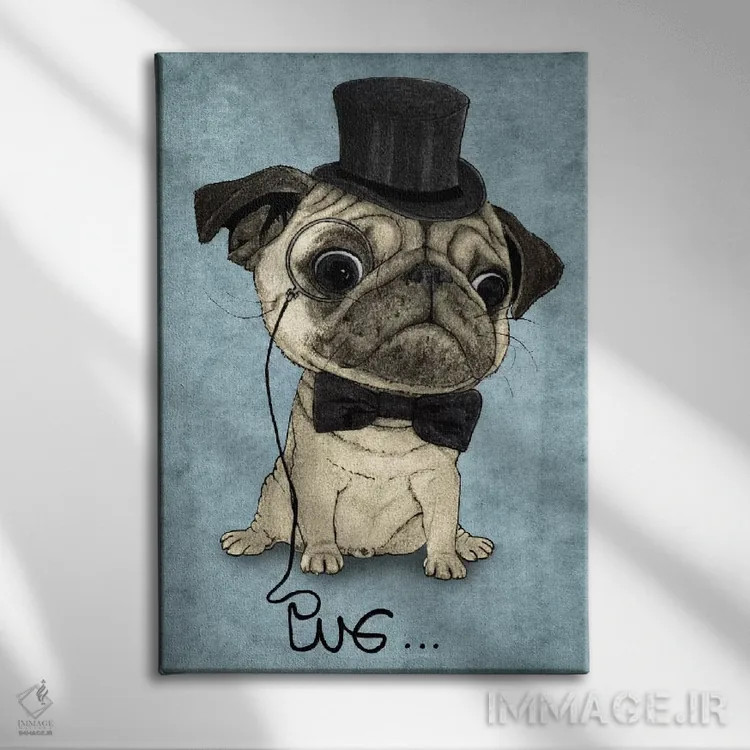 تابلو پاگ ملایم اثر باروف - نمای روبهرو روی دیوار