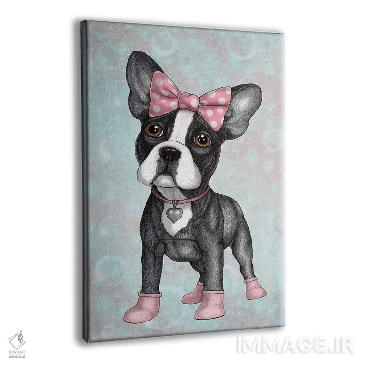 تابلو فرنچی دوستداشتنی (بولداگ فرانسوی) اثر باروف - نمای پرسپکتیو محصول