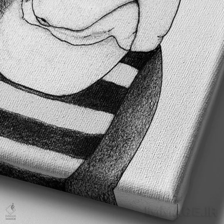 تابلو فرنچی (بولداگ فرانسوی) اثر باروف - نمای نزدیک بافت بوم