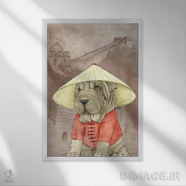 تابلو شارپی با دیوار چین اثر باروف - نمای قابدار سفید