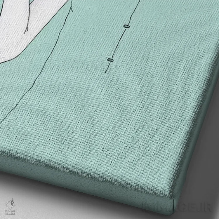 تابلو دختر با پرنده روبین اثر باروف - نمای نزدیک بافت بوم