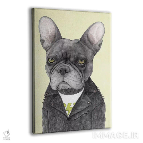 تابلو بولداگ فرانسوی هارد راک (سبک موسیقی) اثر باروف - نمای پرسپکتیو محصول
