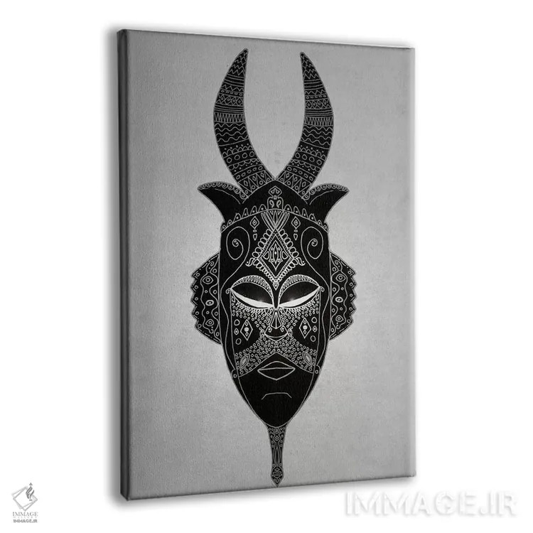 تابلو نقاب قبیلهای شاخدار ۱ اثر باروف - نمای پرسپکتیو محصول