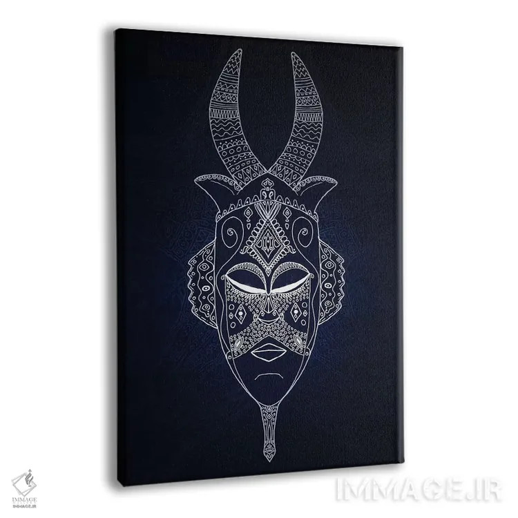 تابلو نقاب قبیلهای شاخدار ۲ اثر باروف - نمای پرسپکتیو محصول