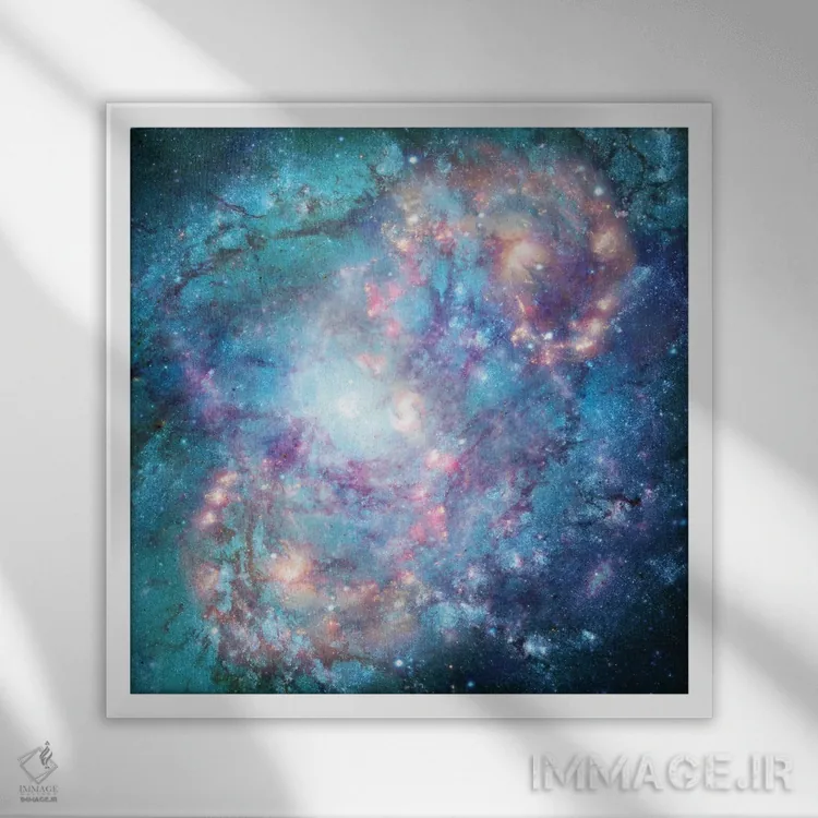 تابلو کهکشان انتزاعی اثر باروف - نمای قابدار سفید