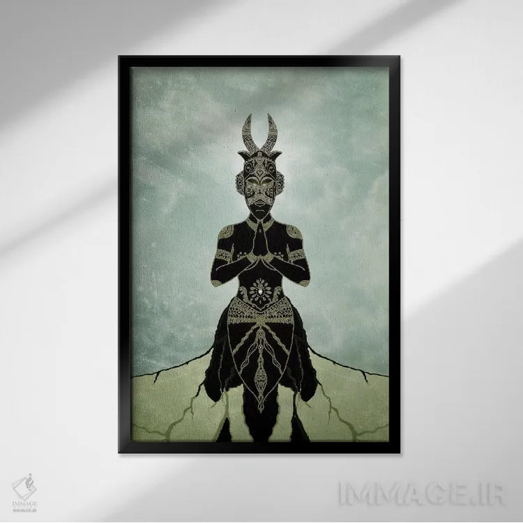 تابلو معنویت تزیینی اثر باروف - نمای قابدار مشکی