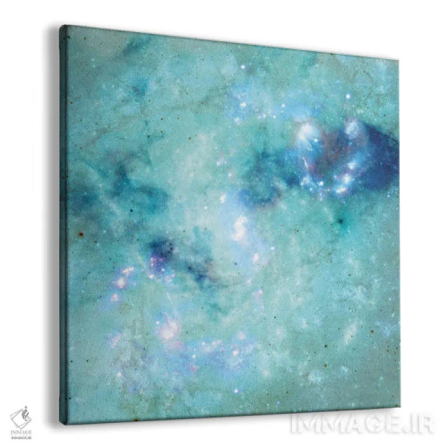 تابلو کهکشان انتزاعی آبی اثر باروف - نمای پرسپکتیو محصول