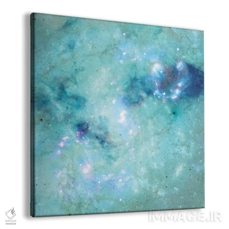 تابلو کهکشان انتزاعی آبی اثر باروف - نمای پرسپکتیو محصول