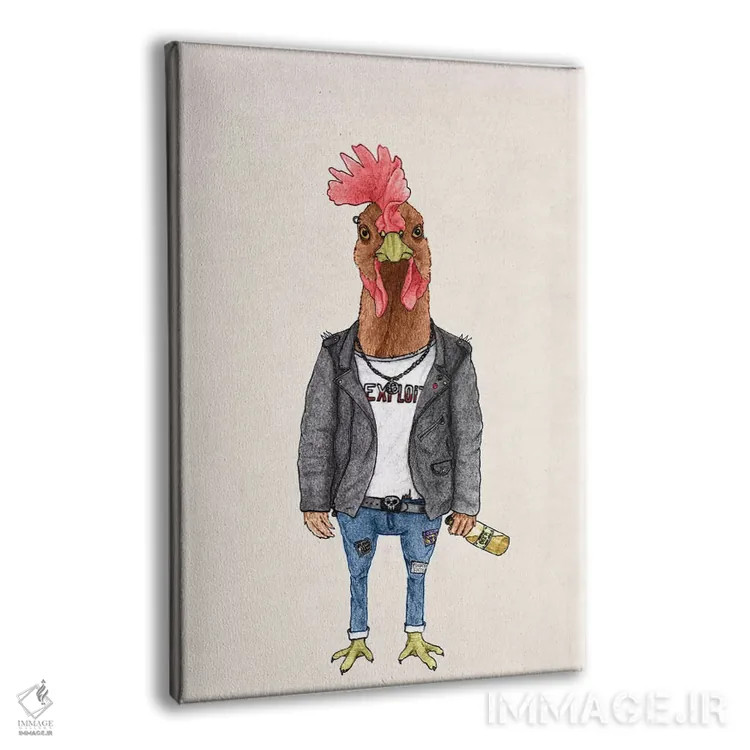 تابلو خروس پانک اثر باروف - نمای پرسپکتیو محصول