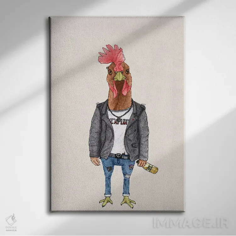 تابلو خروس پانک اثر باروف - نمای روبهرو روی دیوار