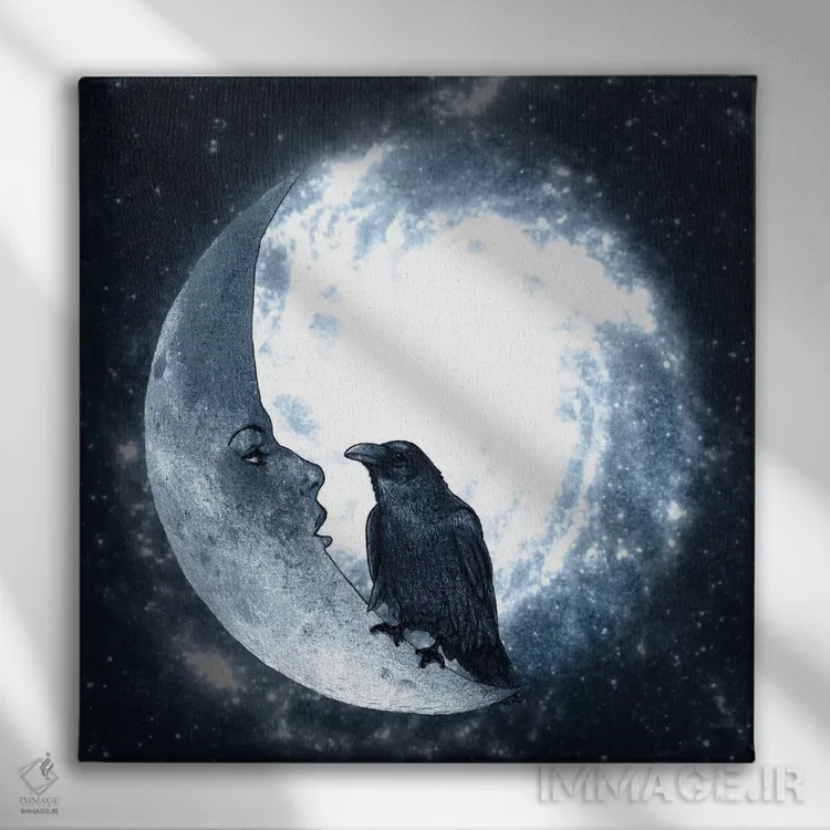 تابلو کلاغ و ماهش اثر باروف - نمای روبهرو روی دیوار