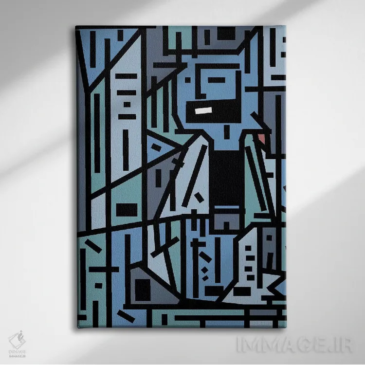 تابلو هیپستر غمگین و پشه مسی اثر باروف - نمای روبهرو روی دیوار