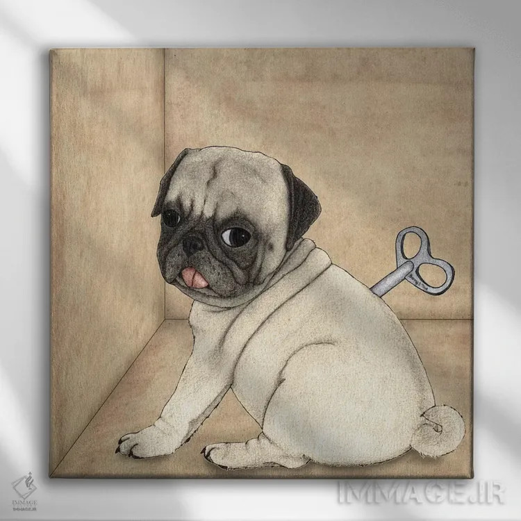 تابلو سگ اسباببازی اثر باروف - نمای روبهرو روی دیوار