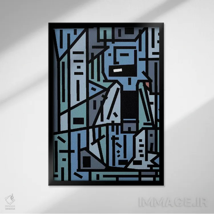 تابلو هیپستر غمگین و پشه مسی اثر باروف - نمای قابدار مشکی