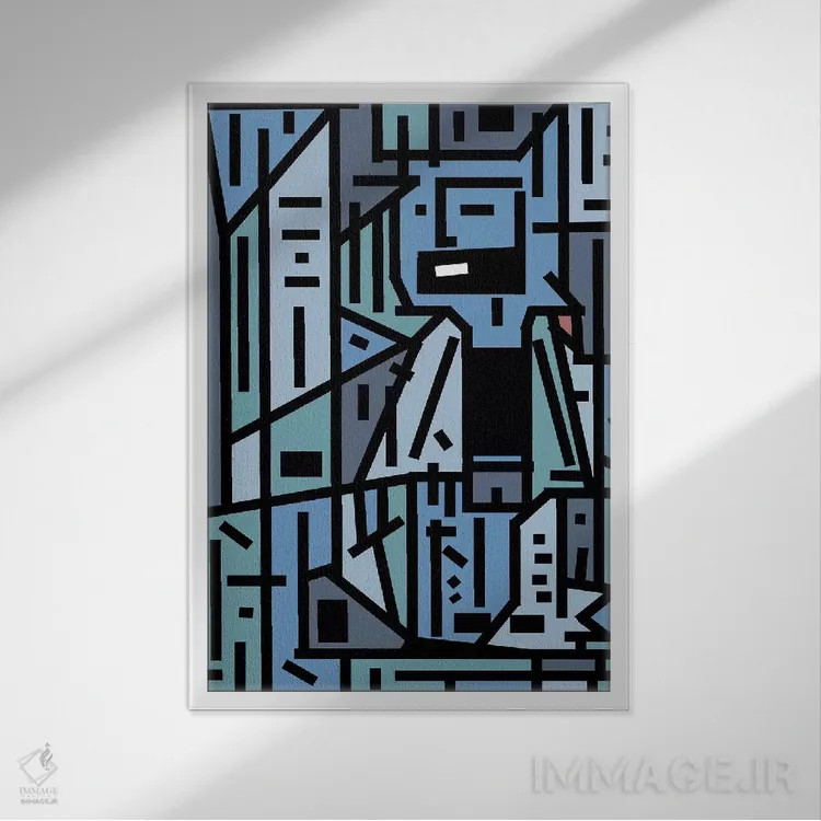 تابلو هیپستر غمگین و پشه مسی اثر باروف - نمای قابدار سفید