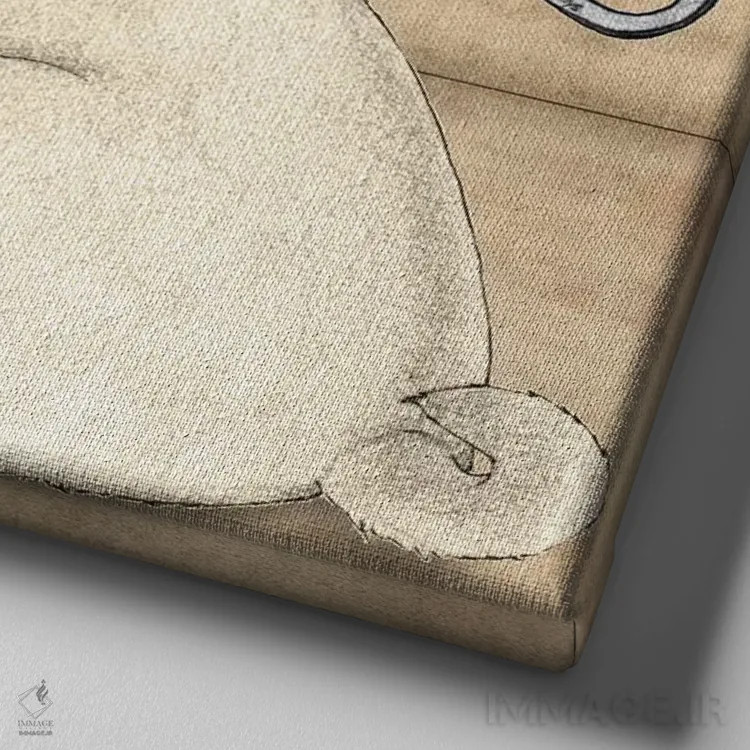 تابلو سگ اسباببازی اثر باروف - نمای نزدیک بافت بوم