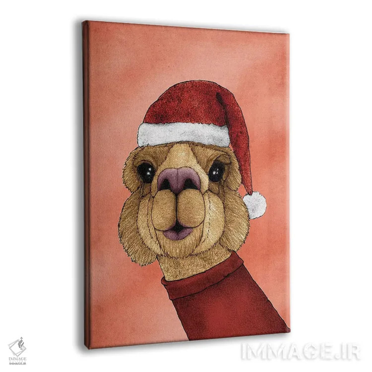 تابلو آلپاکای کریسمس اثر باروف - نمای پرسپکتیو محصول